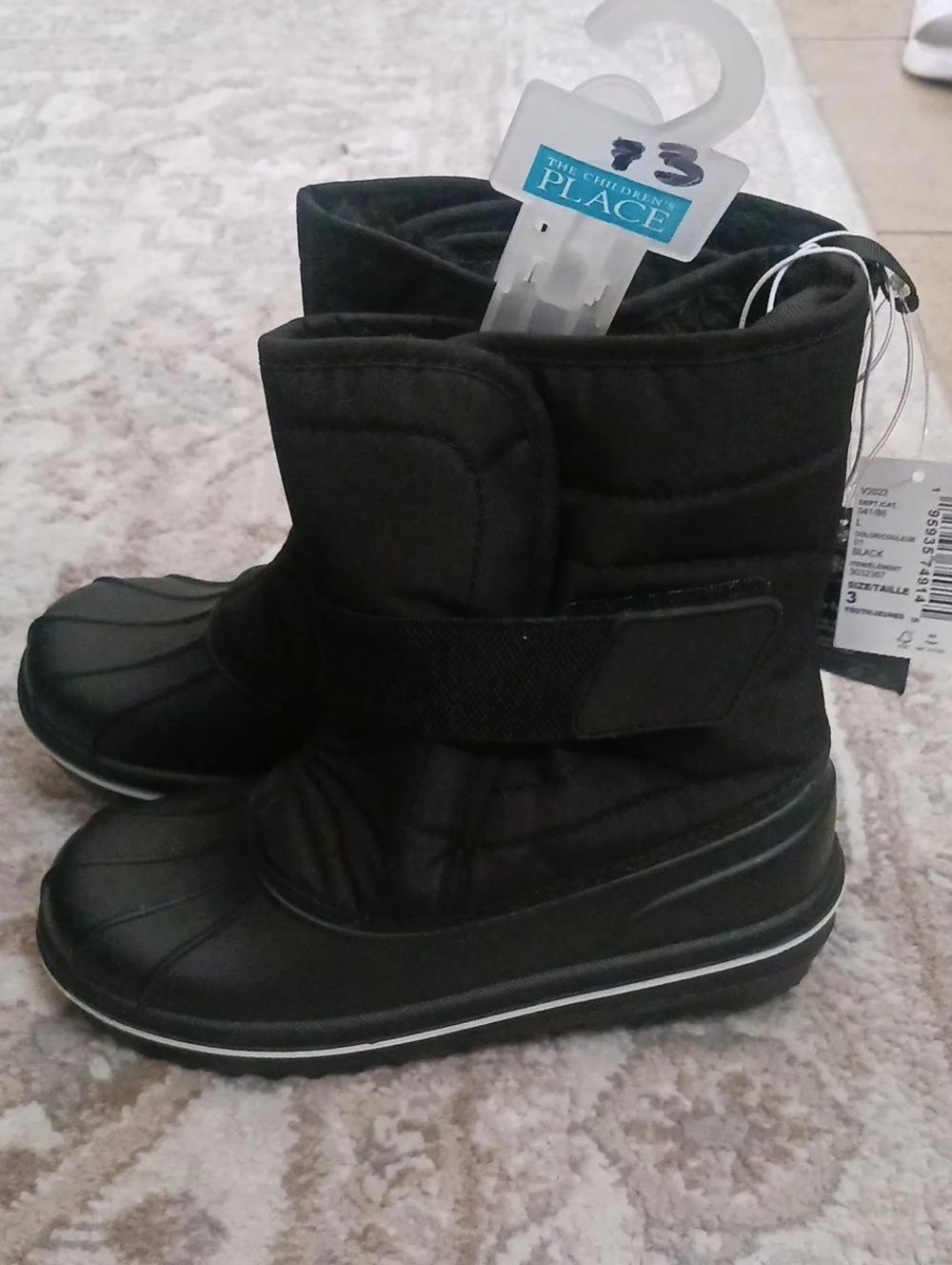 The Children's Place Kids' Black Winter Snow Boots